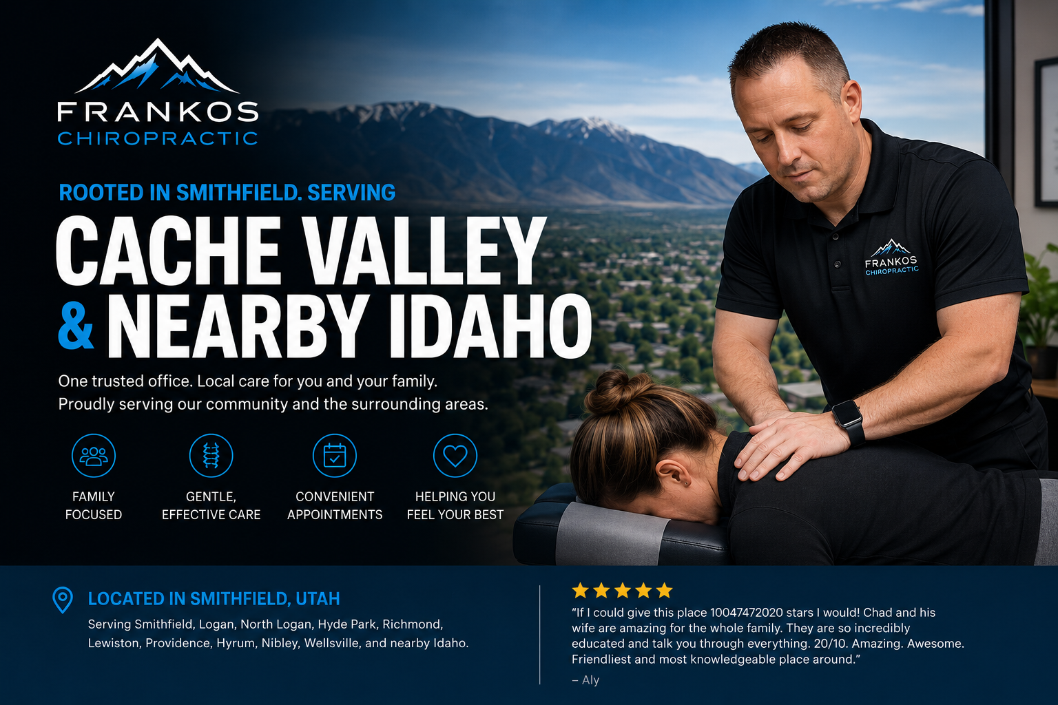 Frankos Chiropractic serving Smithfield, Cache Valley, Logan, and nearby Southeast Idaho communities