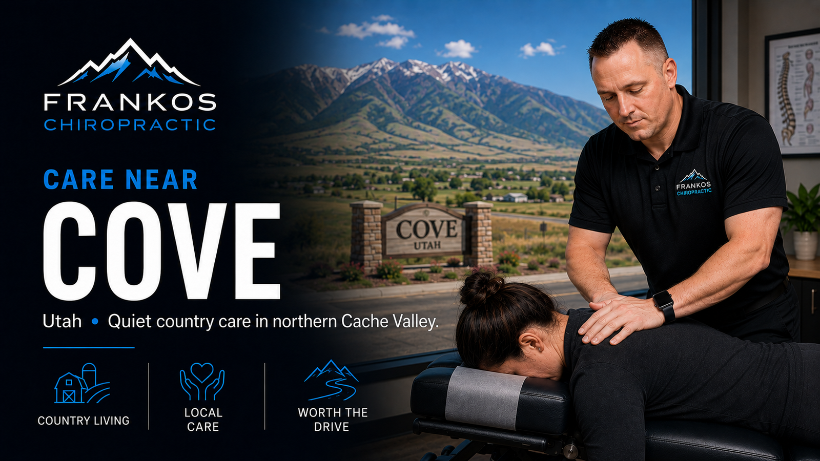 Chiropractic Care Near Cove, Utah at Frankos Chiropractic serving Cove patients from Smithfield