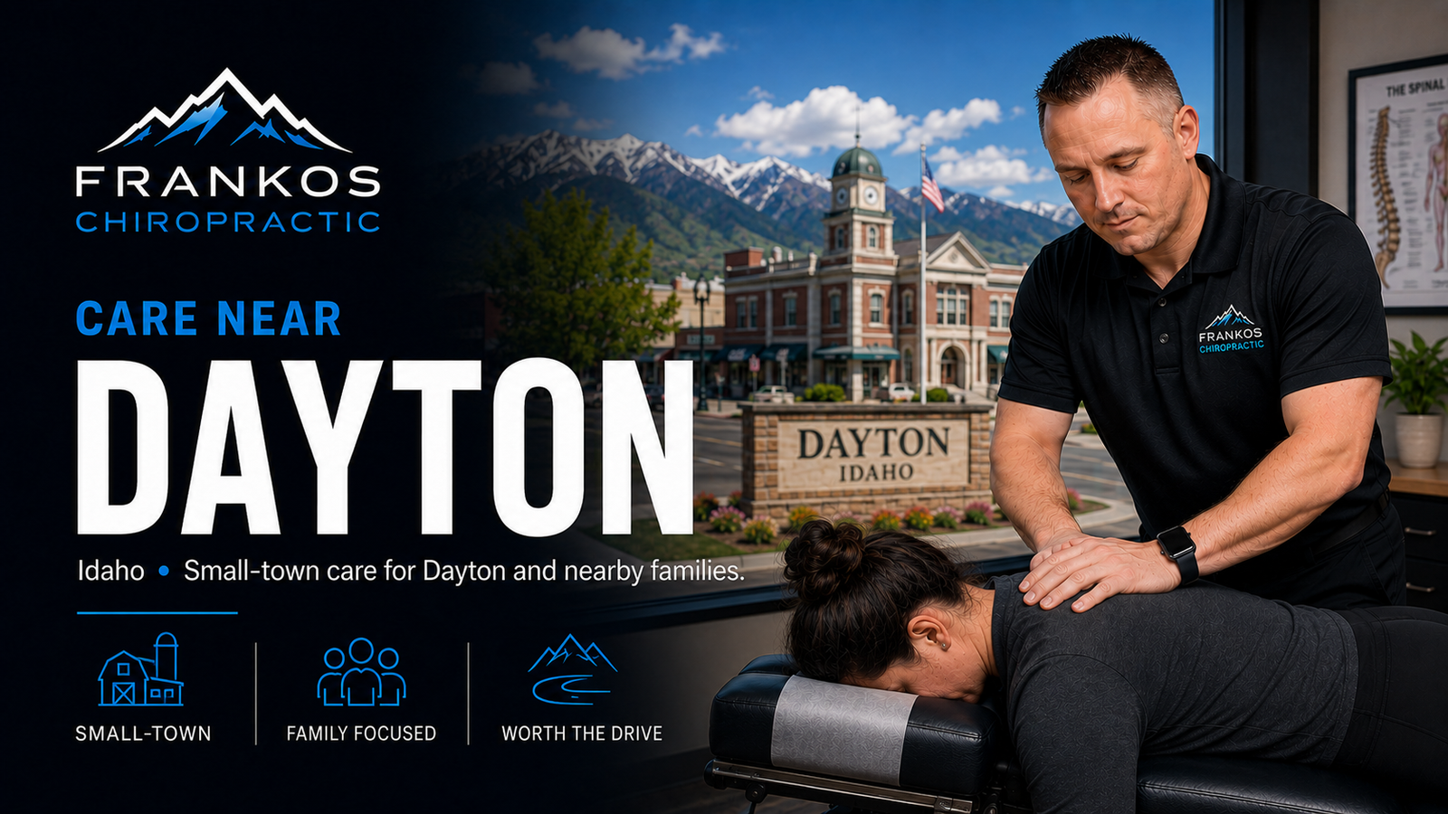 Chiropractic Care Near Dayton, Idaho at Frankos Chiropractic serving Dayton patients from Smithfield