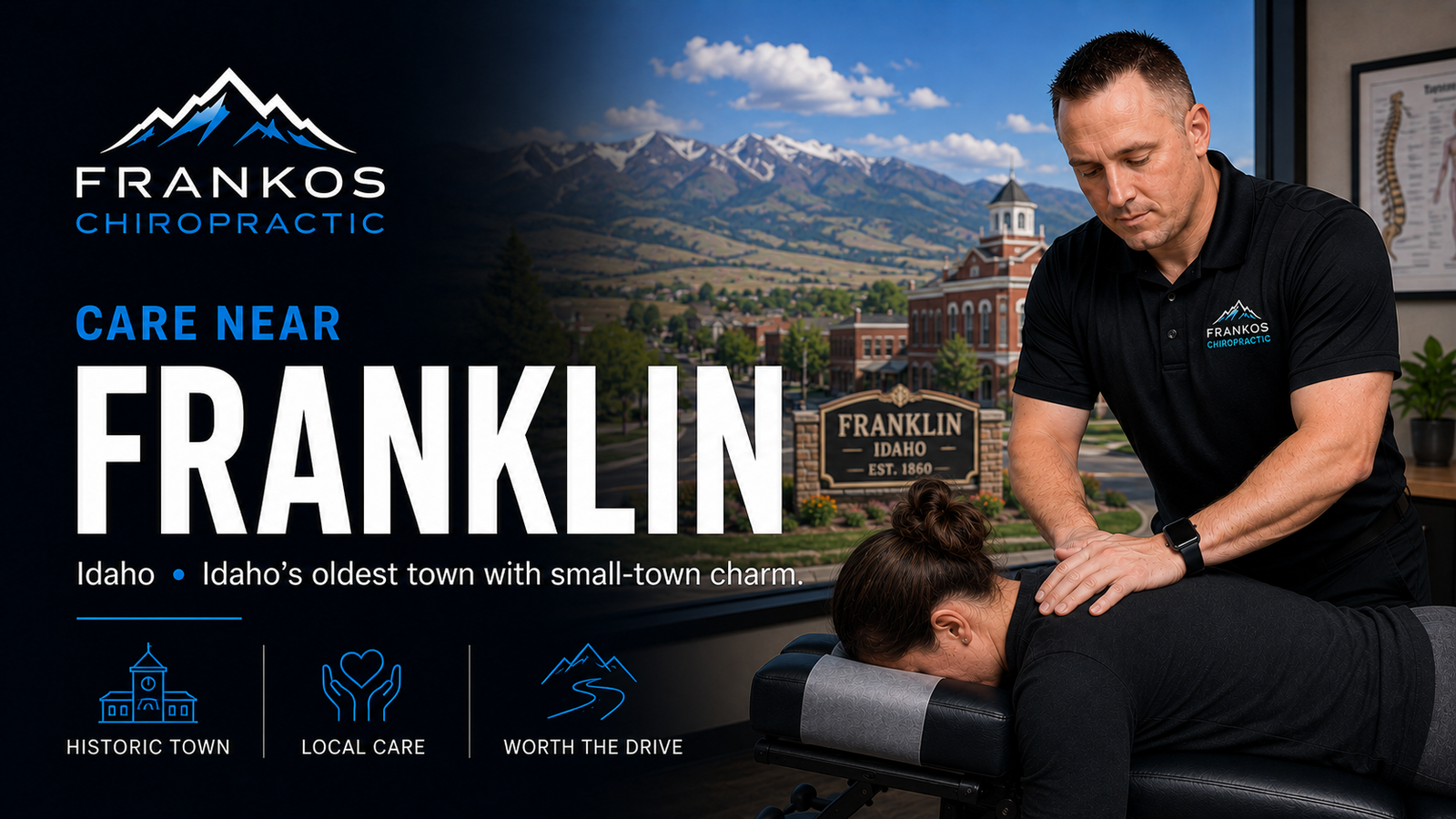 Chiropractic Care Near Franklin, Idaho at Frankos Chiropractic serving Franklin patients from Smithfield