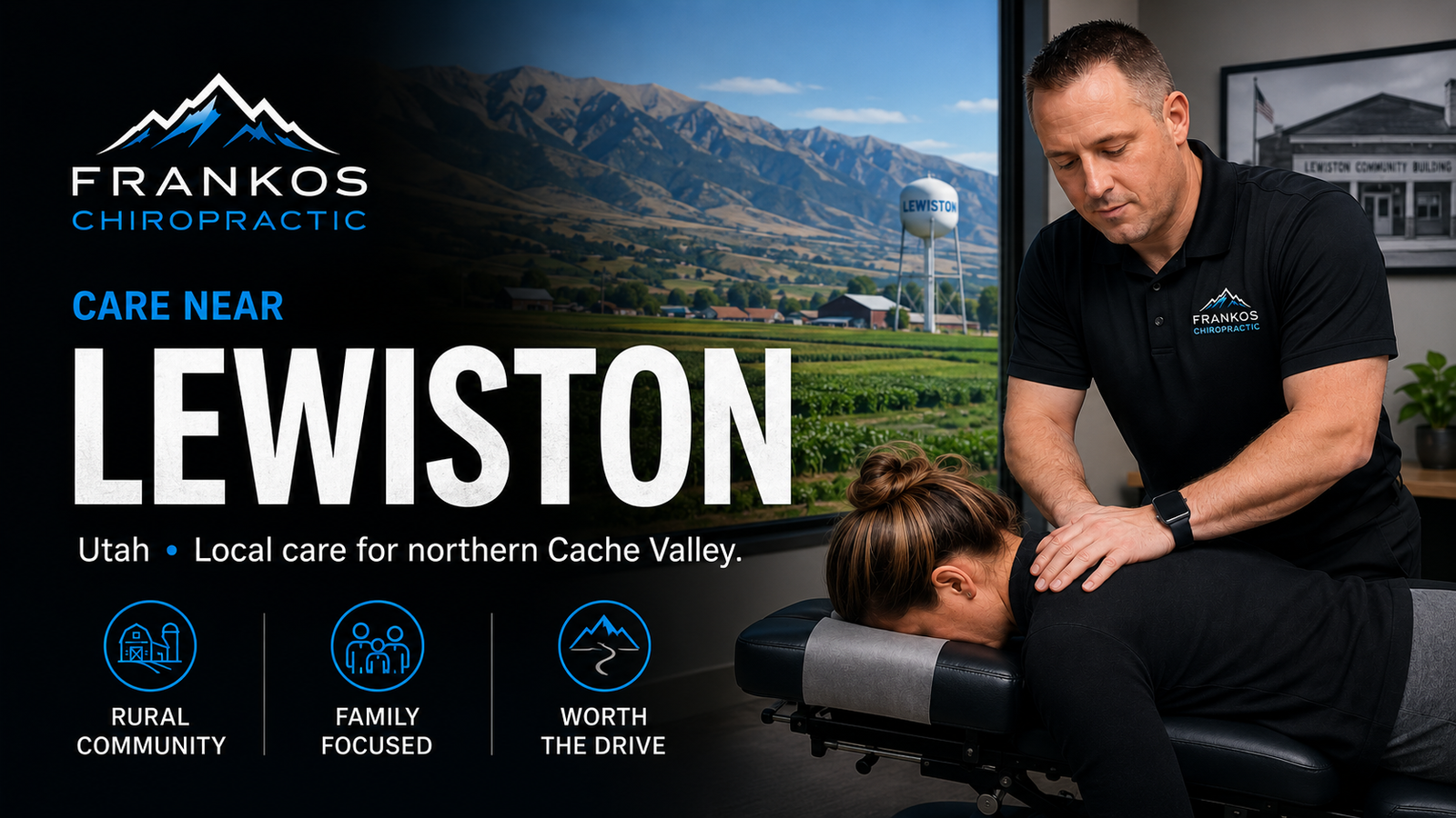 Chiropractic Care Near Lewiston, Utah at Frankos Chiropractic serving Lewiston patients from Smithfield