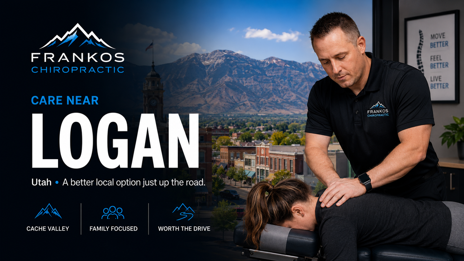 Chiropractor near Logan Utah at Frankos Chiropractic serving Logan USU and Cache Valley patients