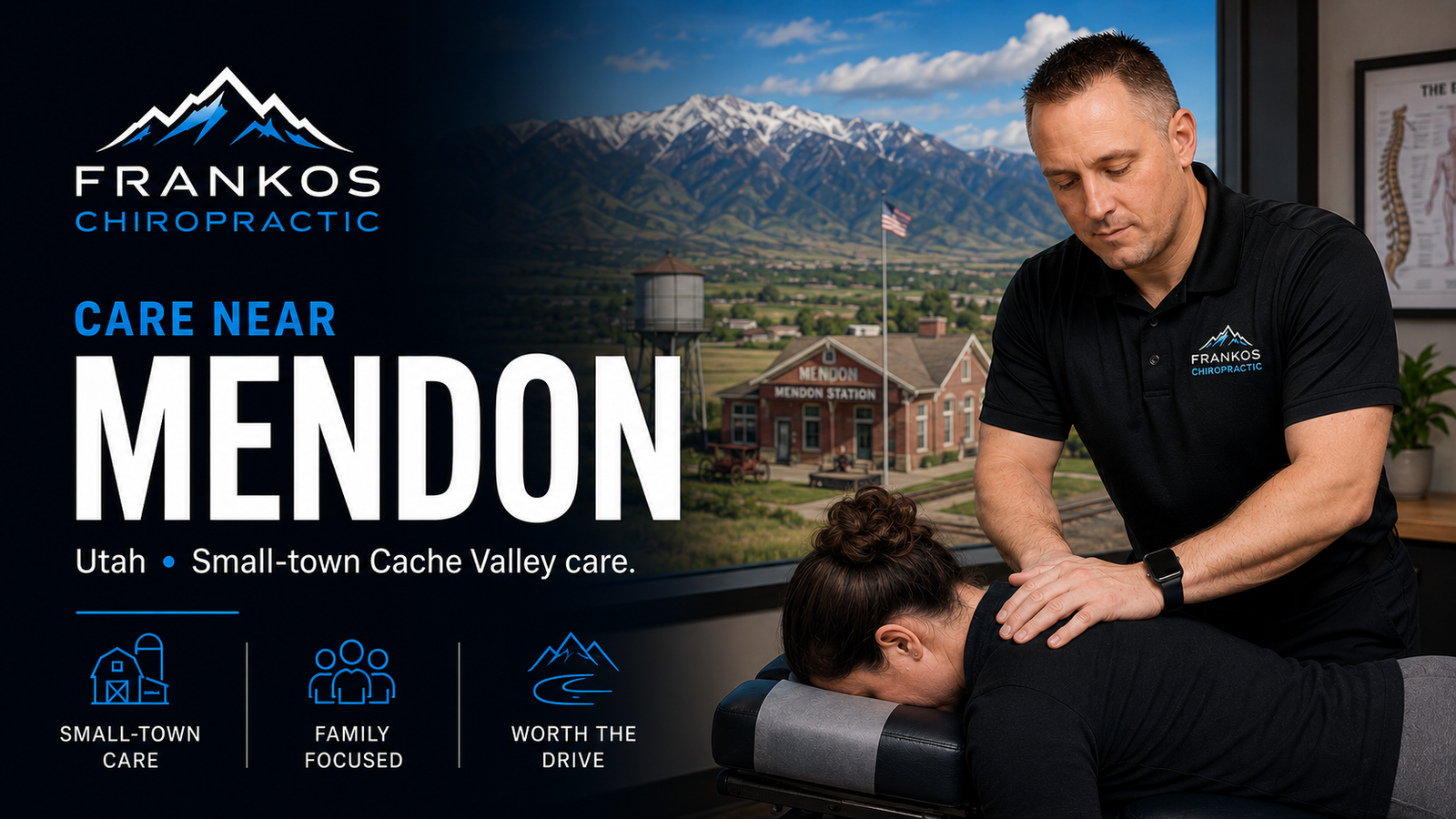 Chiropractic Care Near Mendon, Utah at Frankos Chiropractic serving Mendon patients from Smithfield