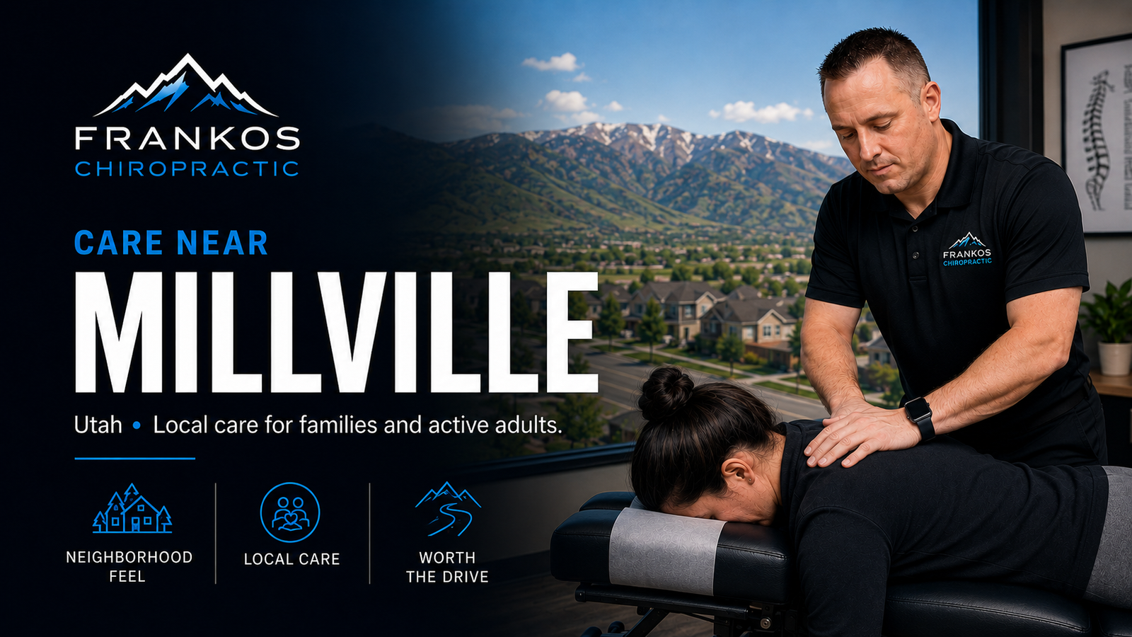 Chiropractic Care Near Millville, Utah at Frankos Chiropractic serving Millville patients from Smithfield