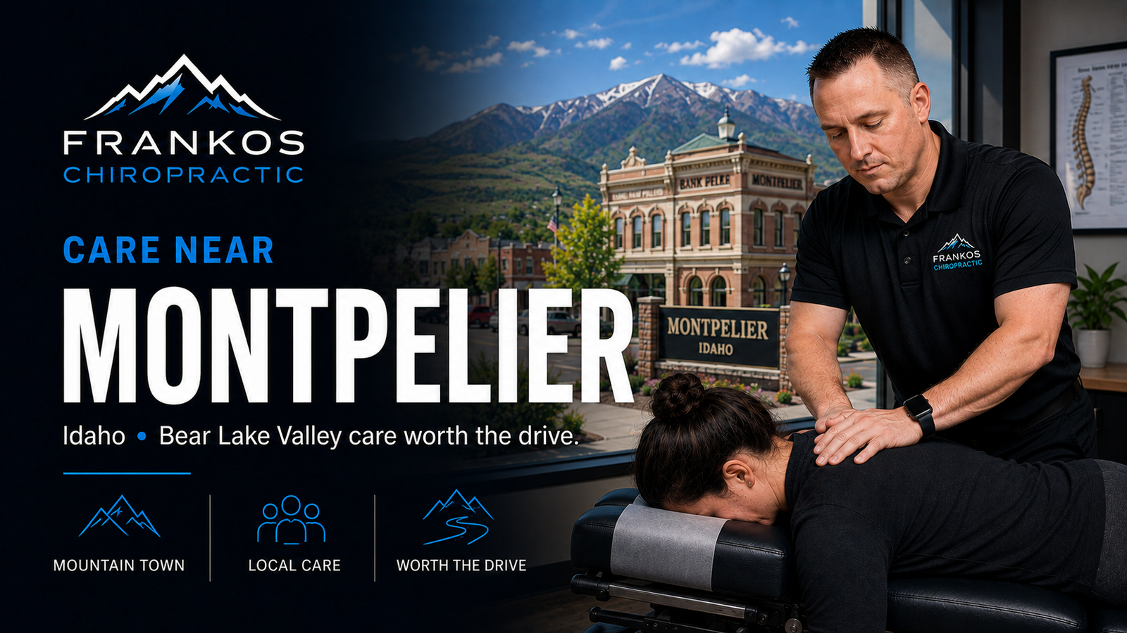 Chiropractic Care Near Montpelier, Idaho at Frankos Chiropractic serving Montpelier patients from Smithfield