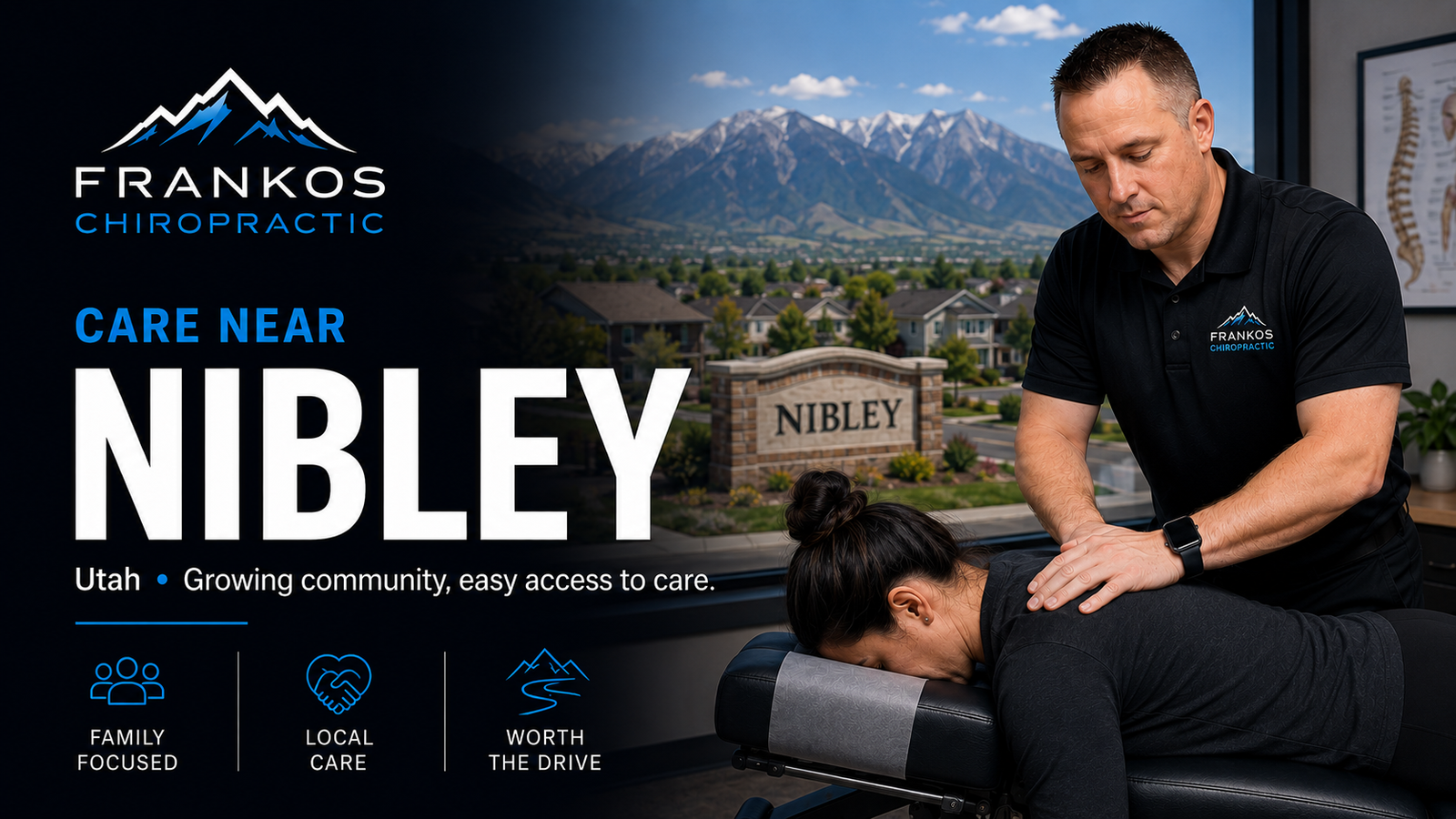 Chiropractic Care Near Nibley, Utah at Frankos Chiropractic serving Nibley patients from Smithfield