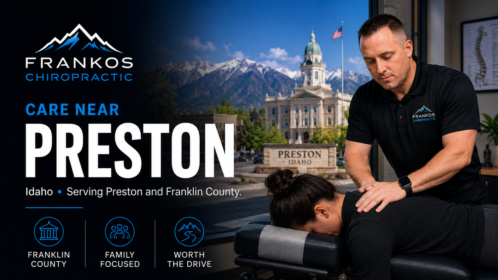 Chiropractic Care Near Preston, Idaho at Frankos Chiropractic serving Preston patients from Smithfield