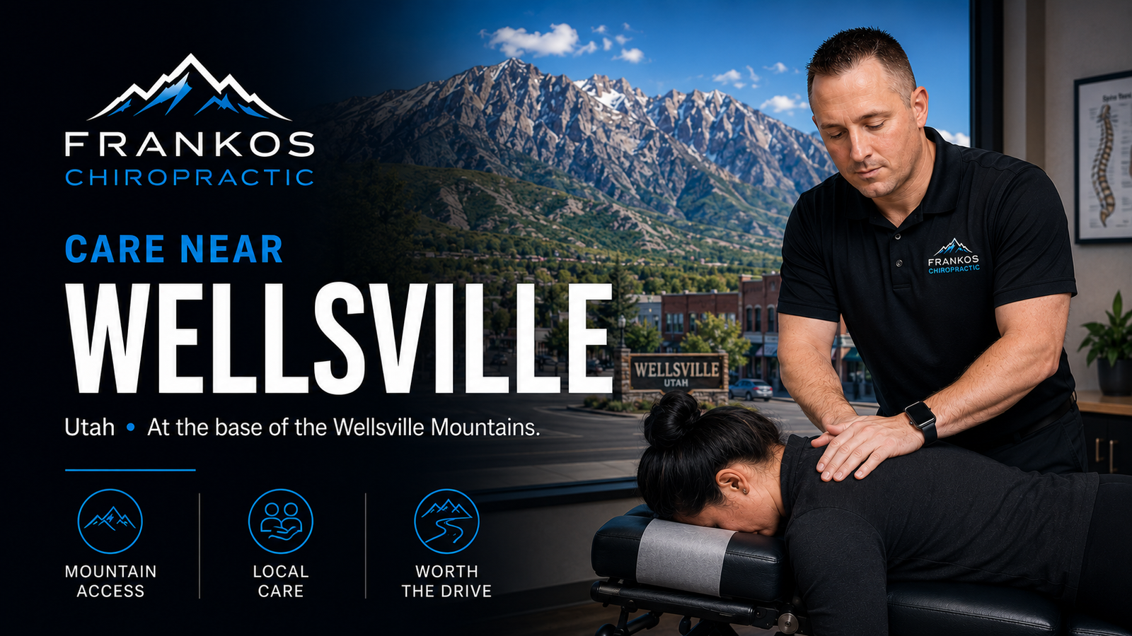 Chiropractic Care Near Wellsville, Utah at Frankos Chiropractic serving Wellsville patients from Smithfield