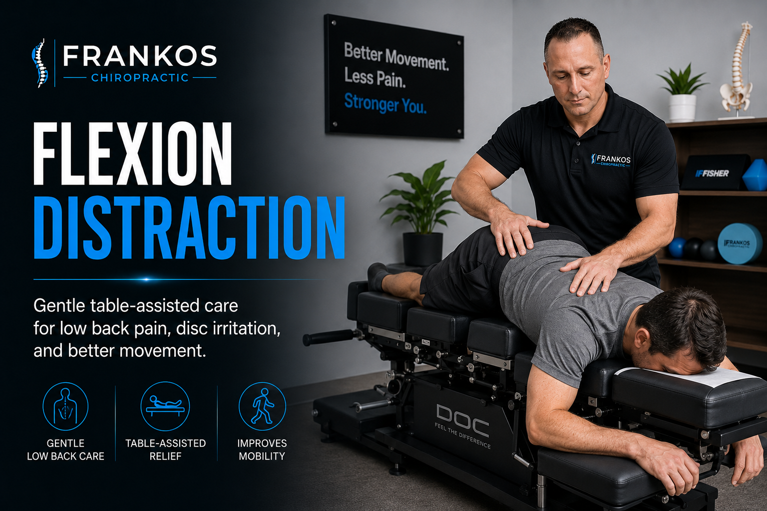 Flexion distraction chiropractic care at Frankos Chiropractic in Smithfield Utah