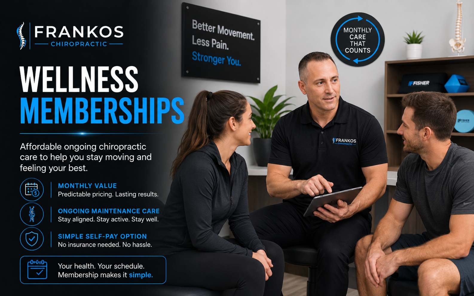 Chiropractic wellness membership care at Frankos Chiropractic